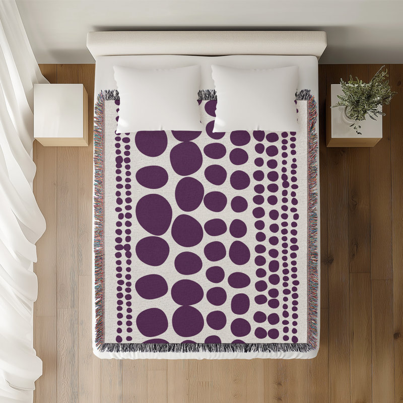 Jeté en coton Ajani, 50x60, Mauve