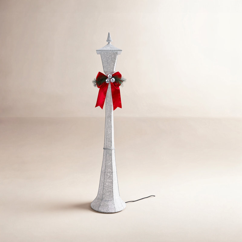 Metal Christmas Outdoor Decoration, 60" H x 20.5" W x 11" D, White