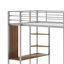  Lit mezzanine simple en métal Alexy avec 2 tablettes et 1 bureau-1214016801