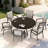 Outdoor Round Patio Dining Table With Umbrella Hole-387783954-387783953