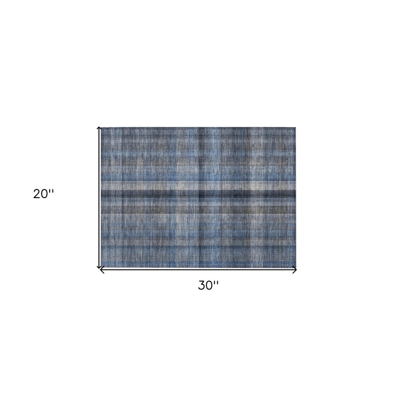 Tapis extérieur lavable antidérapant bleu 2 'x 3'