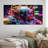 Sci-Fi Retro Futuristic Robot In Neon V - Robot Canvas Print - 5 Equal Panels