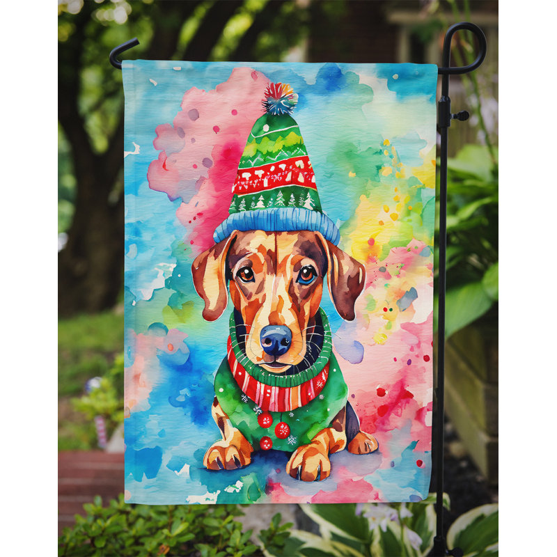 Polyester double face Noël, H 15,5 po x l 11,25 po