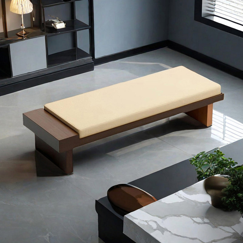 Banc rembourré en mélange de polyester Teara, H 16,53 po x l 70,86 po x P 21,65 po
