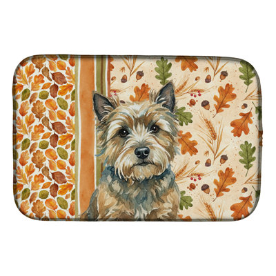 Cairn Terrier Heirloom Fall Dish Drying Mat