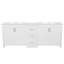 Meuble-lavabo double 84 po, 2 lavabos en céramique et comptoir en quartz 84 po, avec tablettes réglables et 3 tiroirs, grand espace de rangement, poignées en métal argenté et charnières à fermeture en douceur-115916263