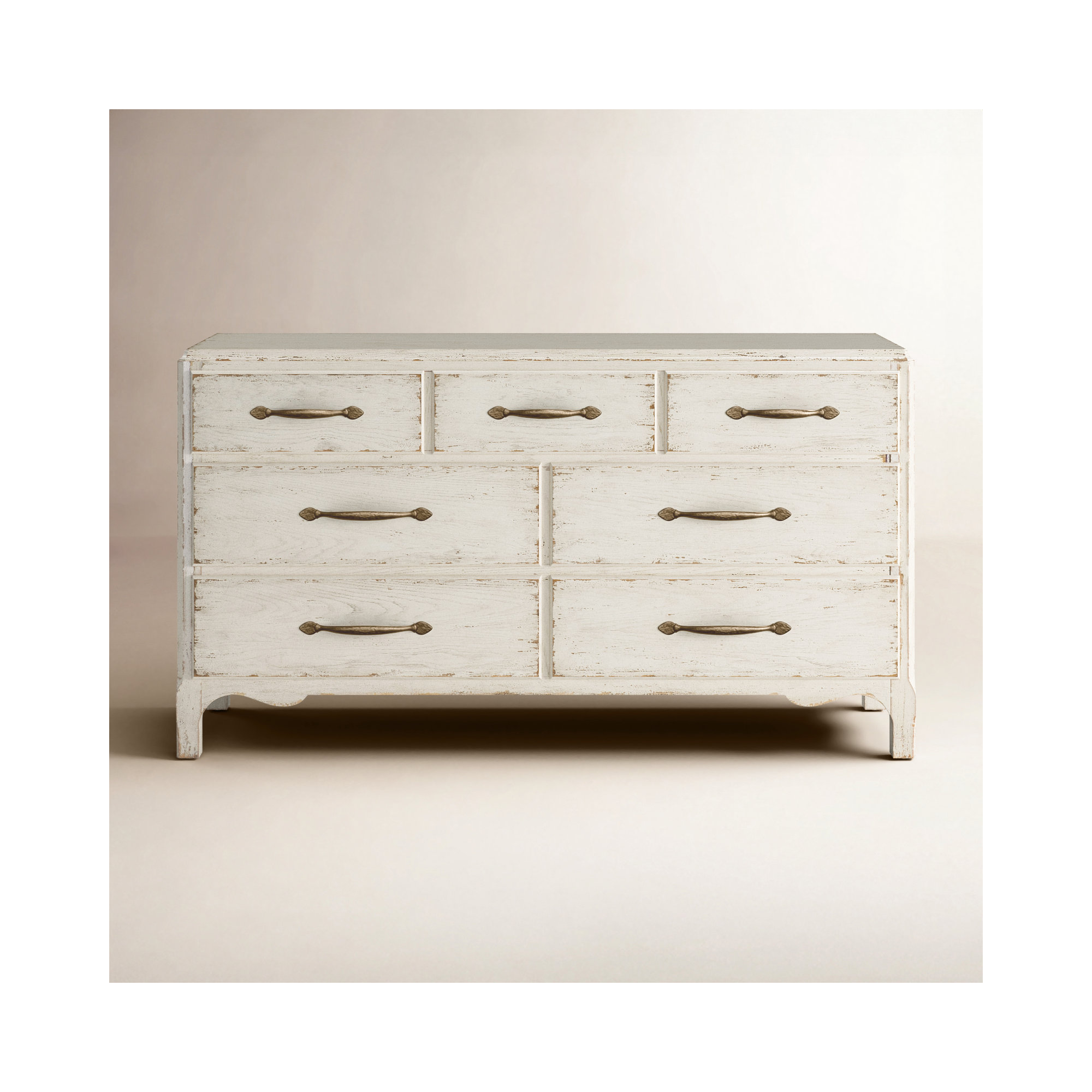 Alcy 7 - Drawer Dresser, Cream/Beige