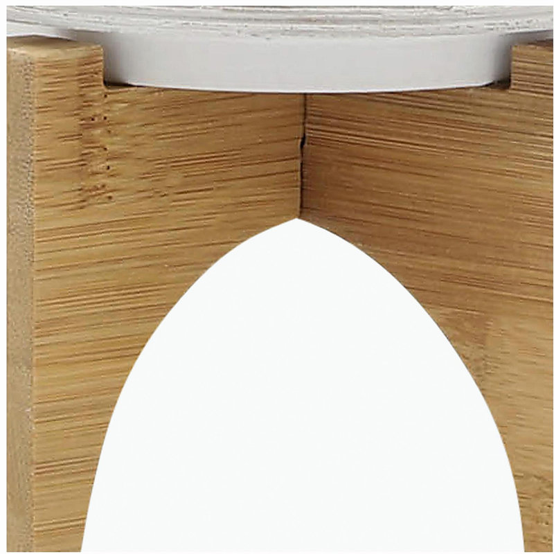 PLATEAU EN CÉRAMIQUE DE 5 po SUR PIED EN BOIS, GRIS