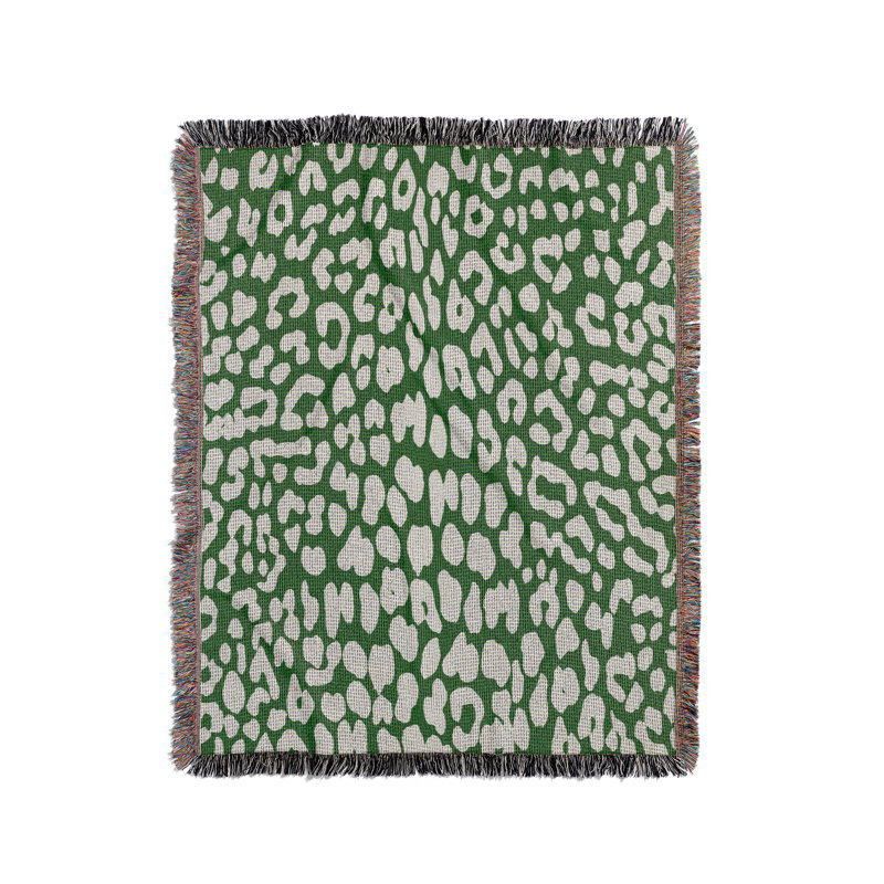 Jeté en mélange de coton Delo, Vert, L 70 po x l 50 po
