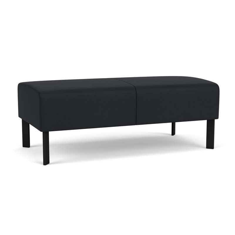 Luxe Lounge Reception 2 Seat Bench, Black Steel, Modena Black
