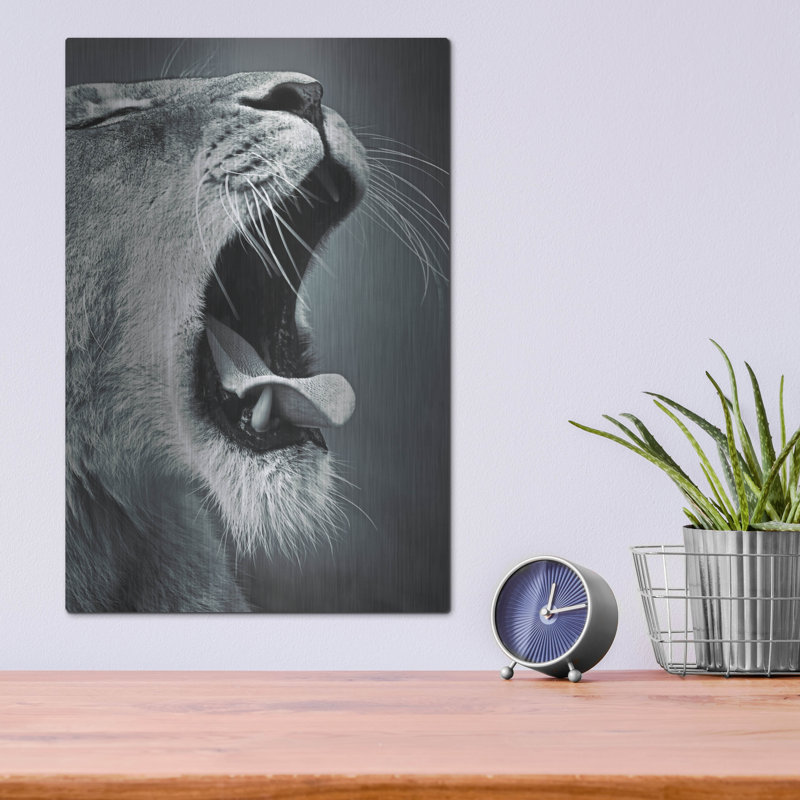 «Yawn» par SD Smart, art mural en métal, H 16 po x l 12 po