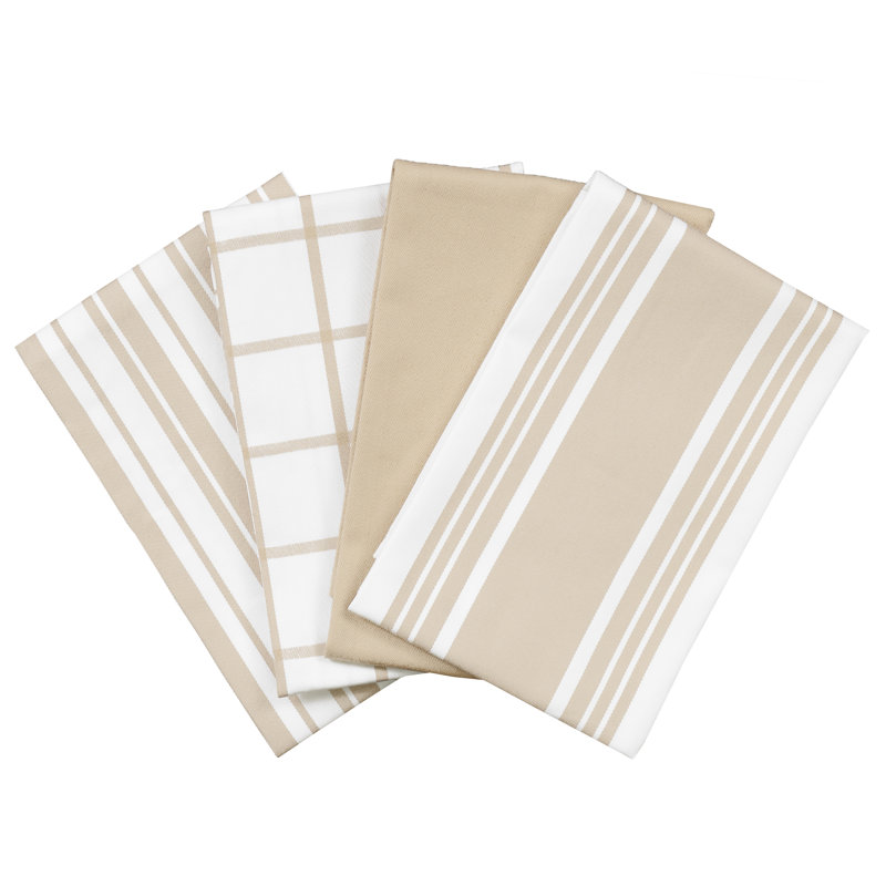 All-Clad Woven Bistro Kitchen Towels, Cappuccino