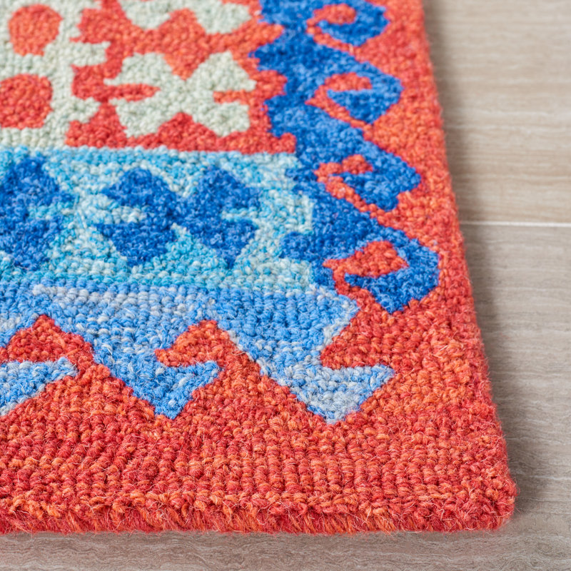 Tapis rouge / bleu Horwich 412, Rectangulaire 3 pi x 5 pi