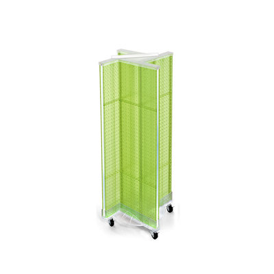 Pinwheel Pegboard Floor Display on Wheeled Base. Panel Size: 13.5"W x 44"H