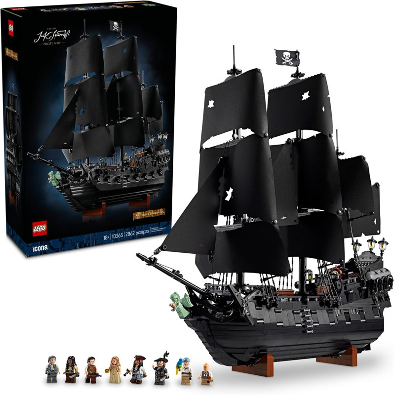 Ensemble de construction de bateau pirate LEGO Icônes, capitaine Jack Sparrow, 2862 PCS, pour 18+