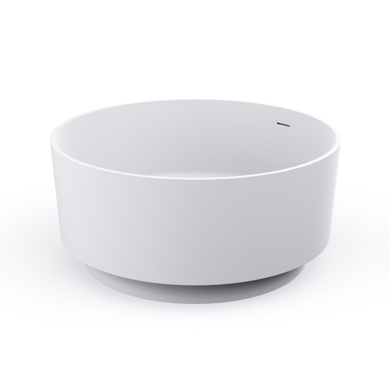 49 Inch Round Shape Freestanding Solid Surface Soaking Bathtub For Bathroom