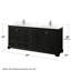 Ensemble de meuble-lavabo double autoportant 80 po avec plateau en quartz Deborah-98208029-98208033-98208026
