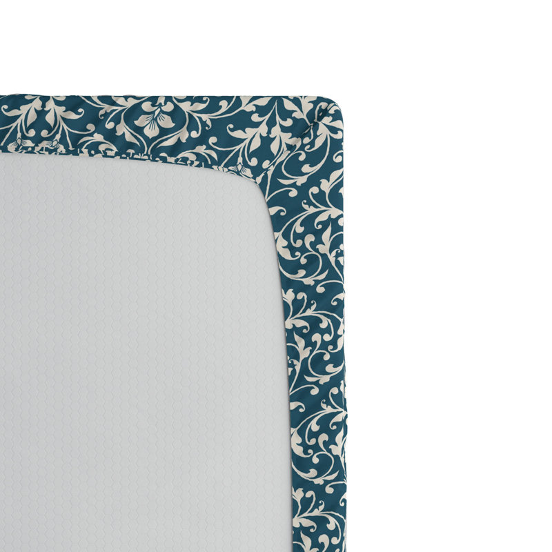 Microfiber Damask Fitted Sheet, Twin Fitted Sheet