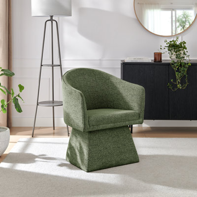 Veronica Contemporary Upholstered Accent Armchair - Bold Sculptural Curved Tub Back