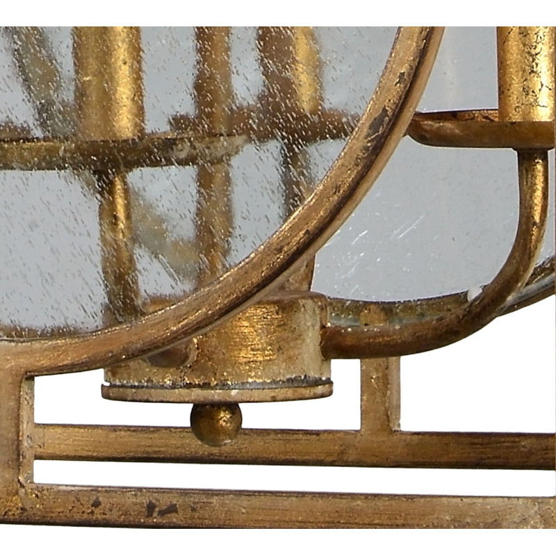 Lustre carré / rectangulaire à 4 lumières de style bougie avec détails en bois Hebb