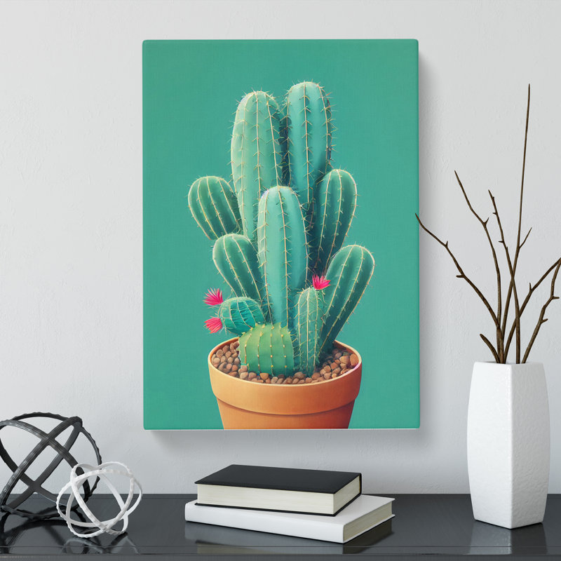 Cactus Cacti Kitsch - Wrapped Canvas, 60cm H x 40cm W x 3cm D