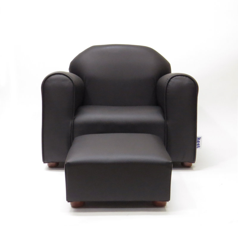 Kids 9'' Club Chair and Ottoman, Chocolate