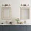 Miroir de salle de bain à 3 lumières sur miroir avec abat-jour en verre