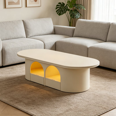 Table basse de luxe en ardoise avec capteur de lumière