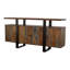 Buffet 4 portes en bois massif gris Sheesham