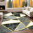 Home Decor Luxury Non-Slip Rubber Backing Safety Soft Runner Area Carpet Floor Area Rug Indoor Interior Accent Decorative Mat, Modern Black Grey Gold Geometric Marble Design, 5 x 7 Feet