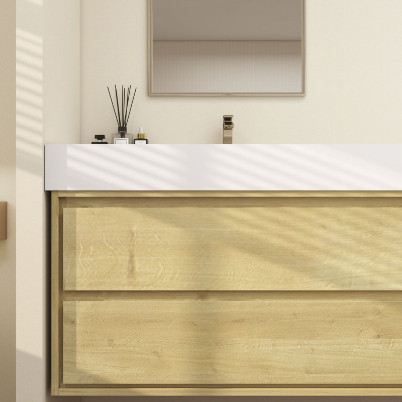 Victoria 84''Bathroom Vanity Base, Light Oak