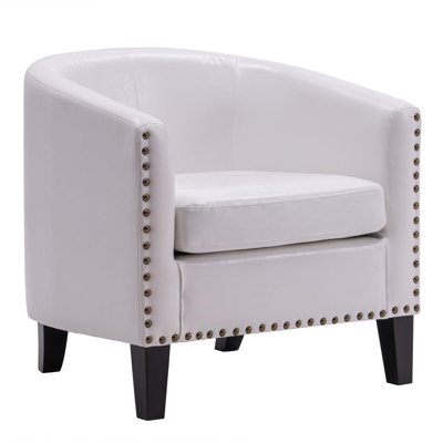 Fauteuil demi-tonneau blanc
