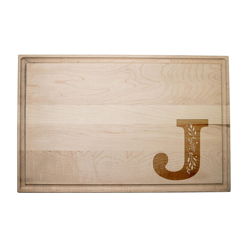 Floral Monogram - J Cutting Board