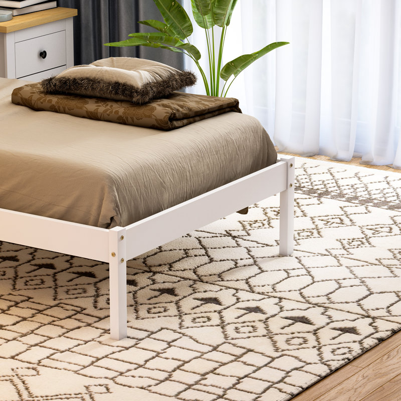 Frederique Solid Wood Bed, Single (3'), White