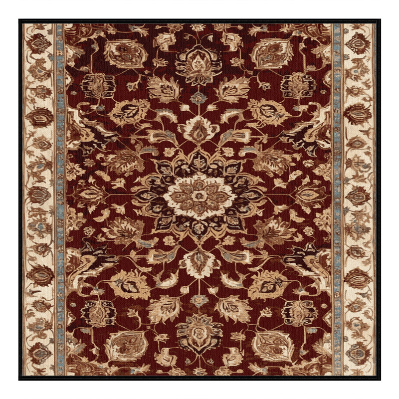 Tapis brun lavable à la machine, Carré 6 pi