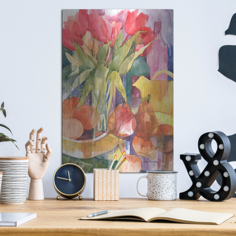«Table Table Tulips» par Annelein Beukenkamp, art mural en métal, H 16 po x l 12 po