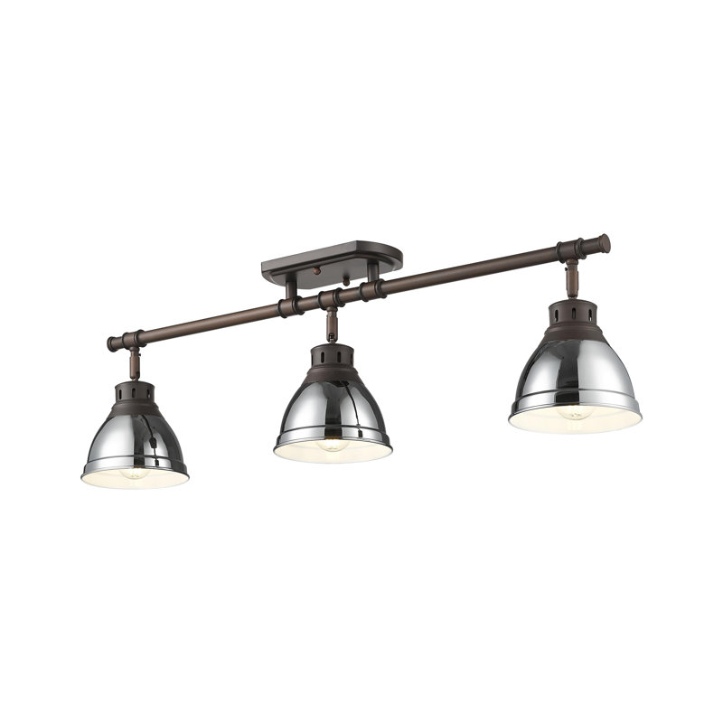 Bryannah 3-Light Semi-Flush - Track Light, Rubbed Bronze, Chrome