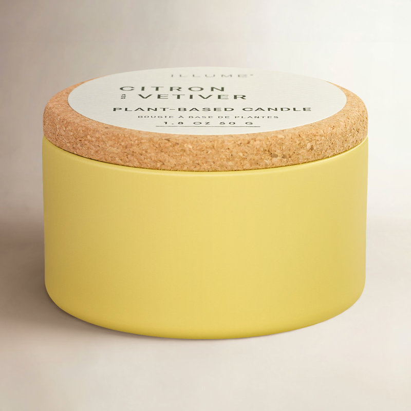 ILLUME Verde Tin w/Cork Lid, Citron & Vetiver, Tin with Cork Lid