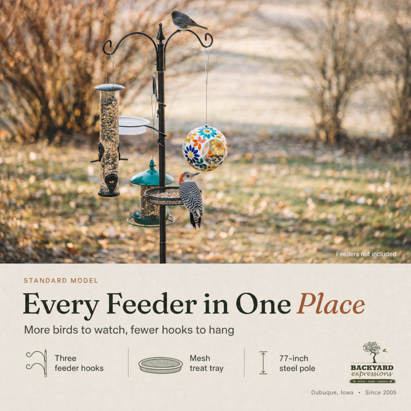 Carice Steel Freestanding Decorative Bird Feeder