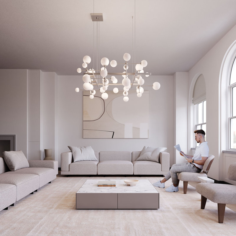 Nebula 15 - Light Chandelier, Satin Nickel