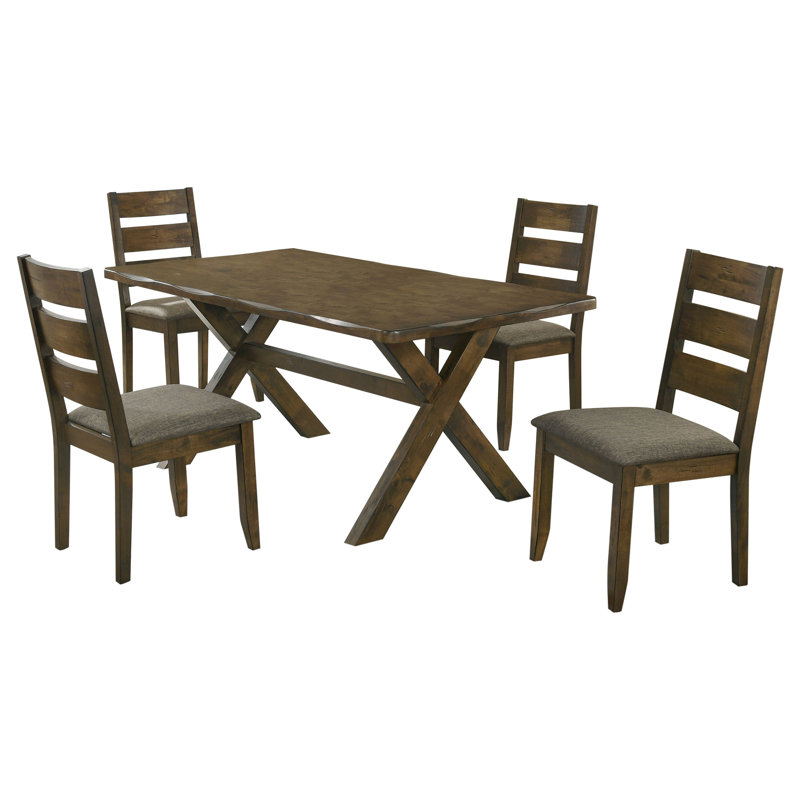 Gawain Grey and Knotty Nutmeg Dining Set, 5