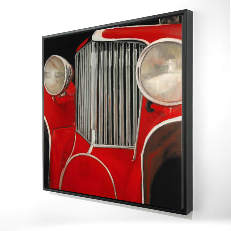 Voiture des années 50 en gros plan - Toile encadrée rétro pour le décor de la chambre à coucher