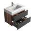 Meuble-lavabo mural moderne de 76 cm avec lavabo en quartz et tiroirs à fermeture amortie, lavabo monobloc, panneaux de qualité E1 offrant 20 % de rangement supplémentaire, montage facile, double fixation, côtés en bois blanc brillant