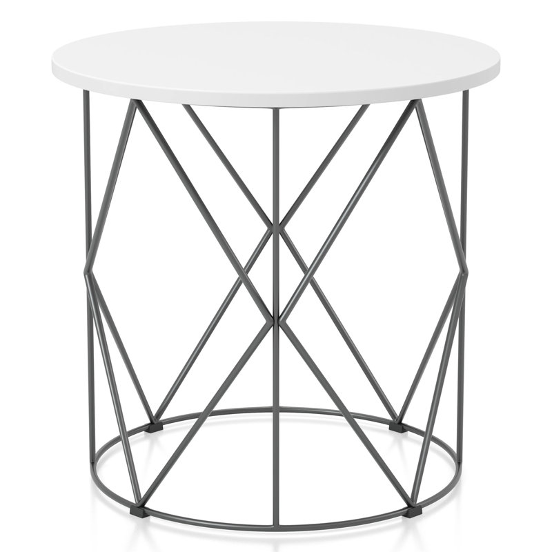 Table de bout Arcadia, Blanc / Noir