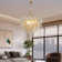 23.6-Inch Gold Pendant Light Chandelier With Threaded Clear Glass Globe Shade – Adjustable Height