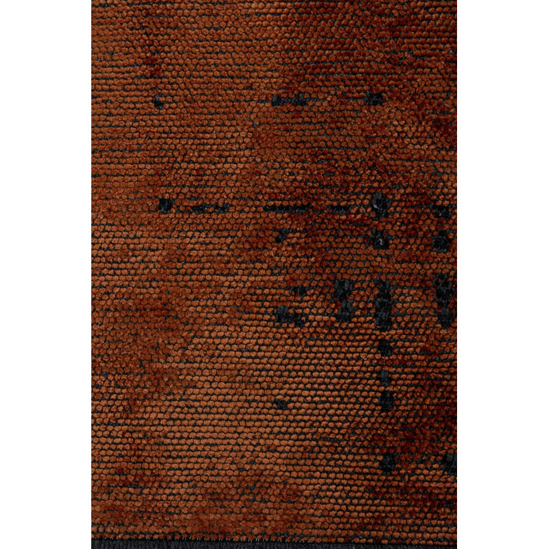 Orange/Black Camouflage Luxury Area Rug, Rectangle 7'10" x 11'2"