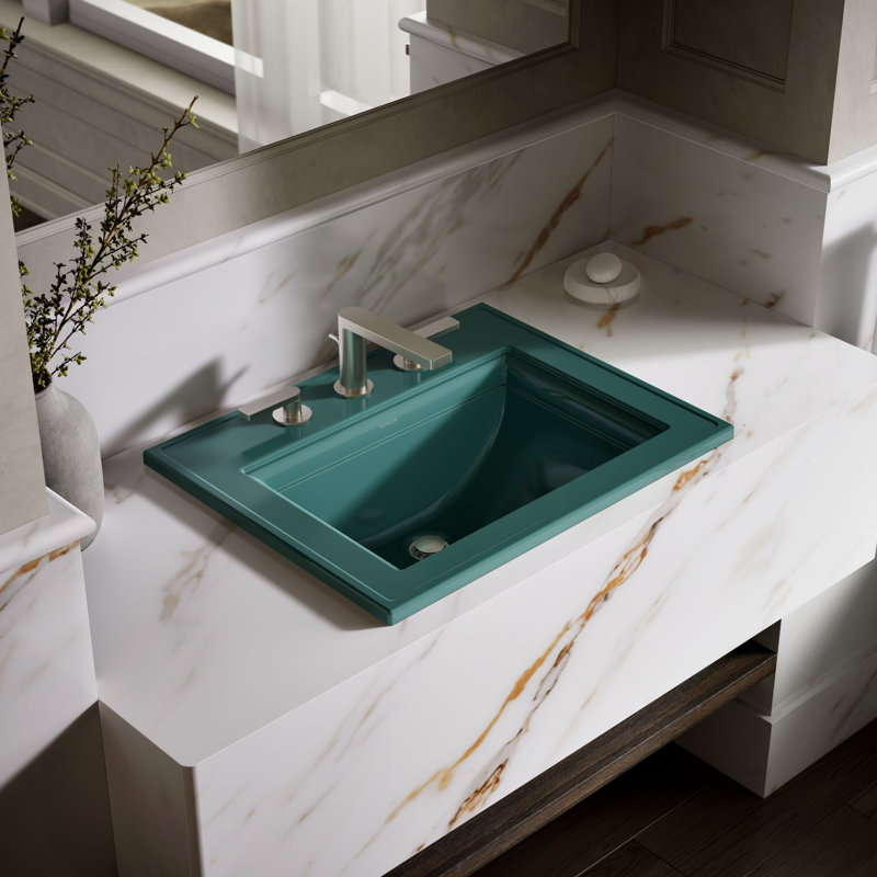 Memoirs® Stately Drop-in Bathroom Sink, 8" Centers, Teal
