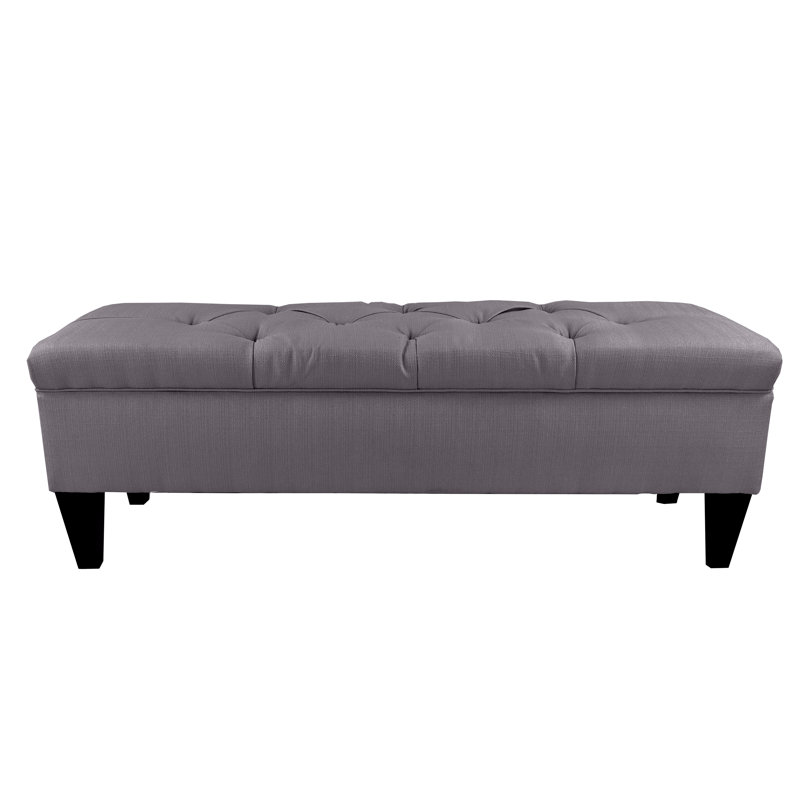 Conyers Polyester Blend Upholstered Storage Bench, Gray-Red