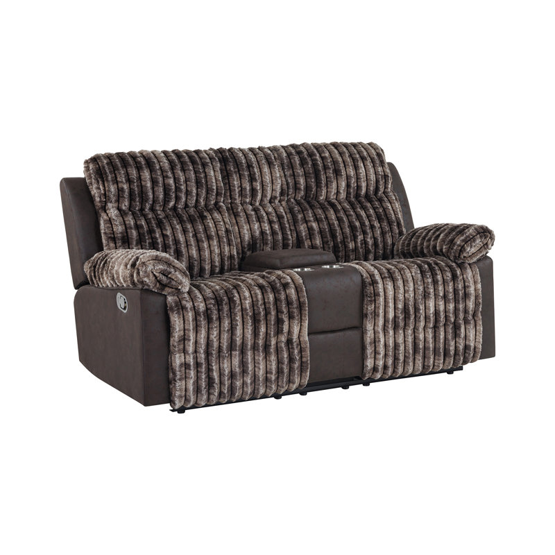 Yardley U6028 Console Reclining Loveseat, Brown