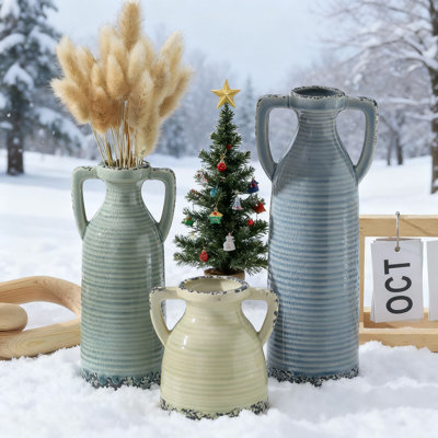 Ensemble de 3 vases en céramique Farmhouse